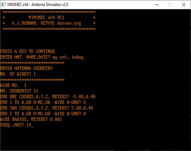 MiniNEC Main Interface